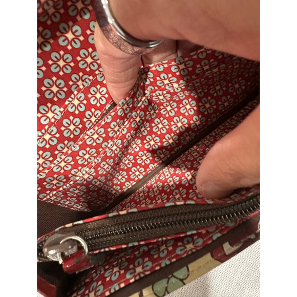 Women's Fossil One Size Floral Beige Red Wallet - Picture 4 of 7